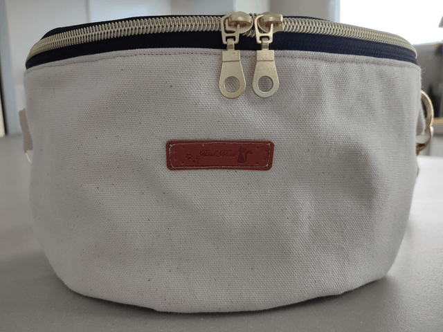 Sac banane en tissu demi natté ecru