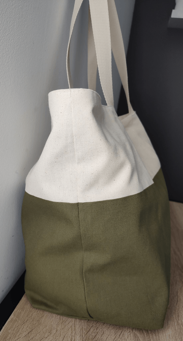 Sac de plage bi colore tissu demi natté 