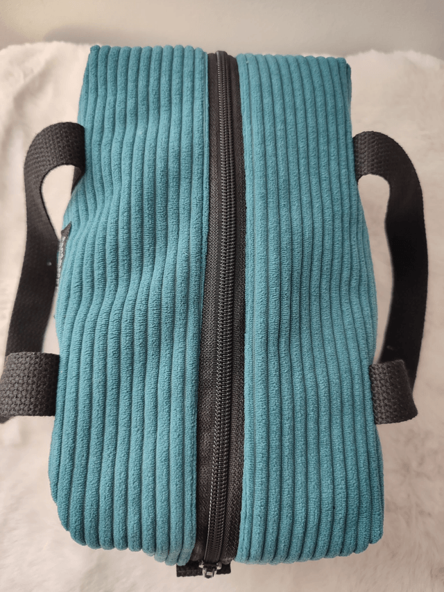 trousse de toilette bleue canard