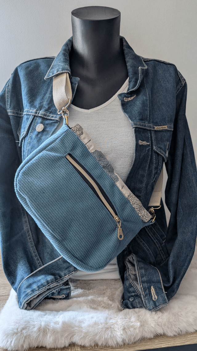 Sac pink pearl "feuilles d'or"
